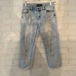 Girls, Lucky Brand Distressed Light Denim Jeans, Size 14